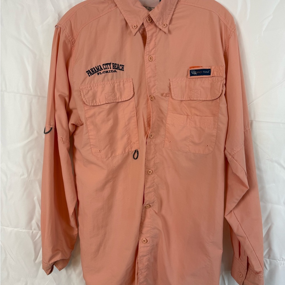 Peach Long Sleeve Button-Up Shirt